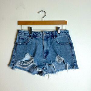 Pacsun high rise festival cutoff distressed denim‎ shorts size 28
